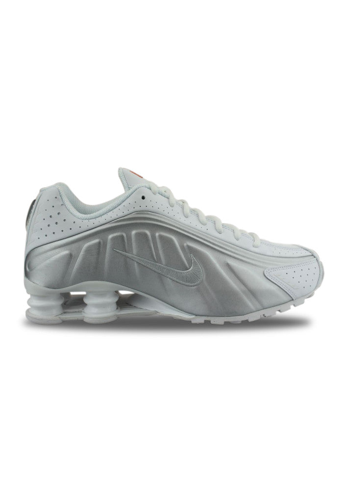 Nike Shox R4 White + Metallic Silver