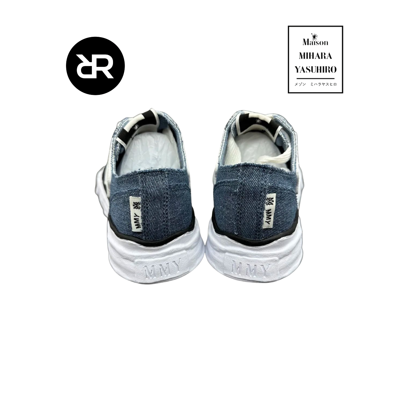 Mihara yasuhiro blue peterson og sole canvas low-top sneaker