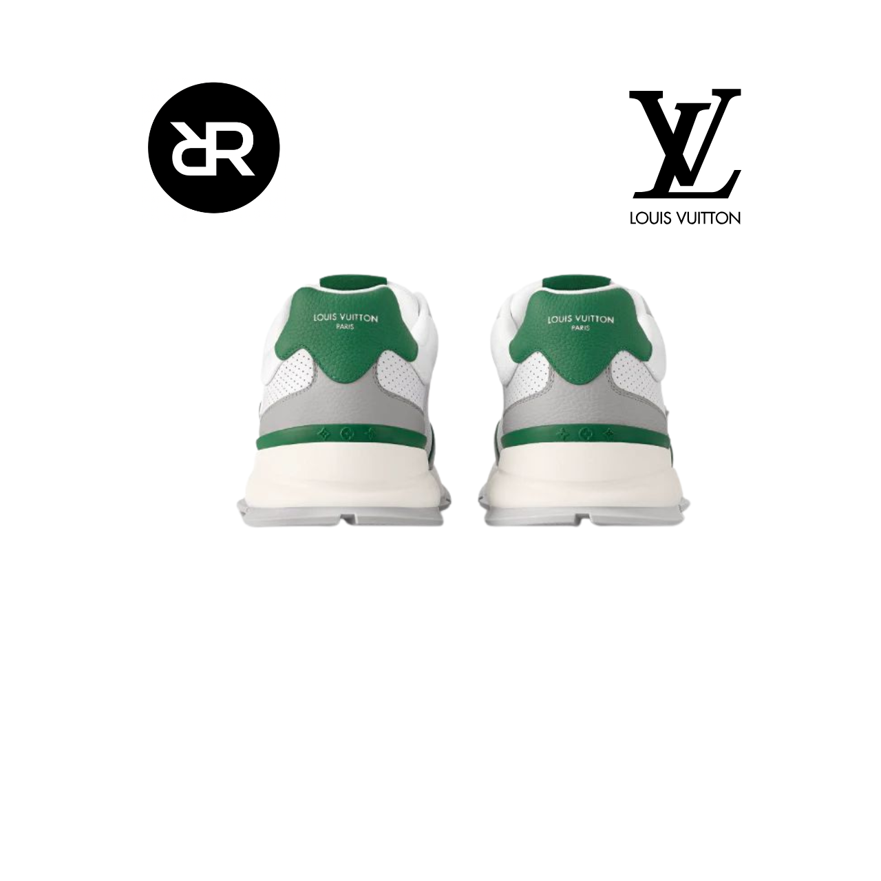 Louis Vuitton blanc et vert à lacets