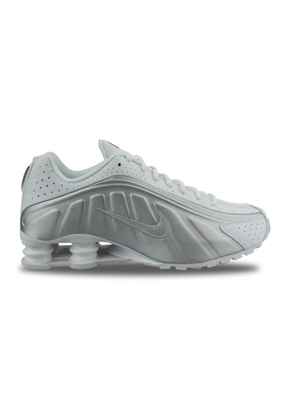 Nike Shox R4 White + Metallic Silver