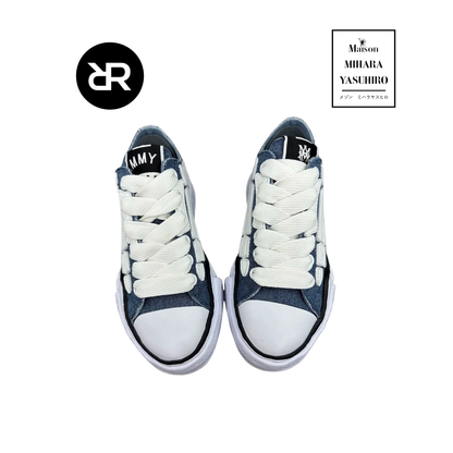 Mihara yasuhiro blue peterson og sole canvas low-top sneaker