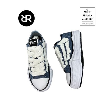 Mihara yasuhiro blue peterson og sole canvas low-top sneaker