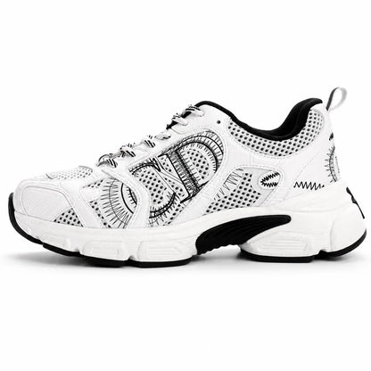SNEAKERS BLANCHE & NOIRE – DESIGN GRAPHIQUE PREMIUM