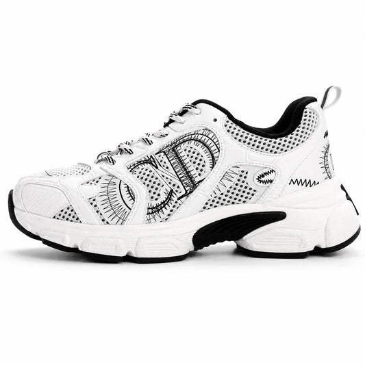 SNEAKERS BLANCHE & NOIRE – DESIGN GRAPHIQUE PREMIUM