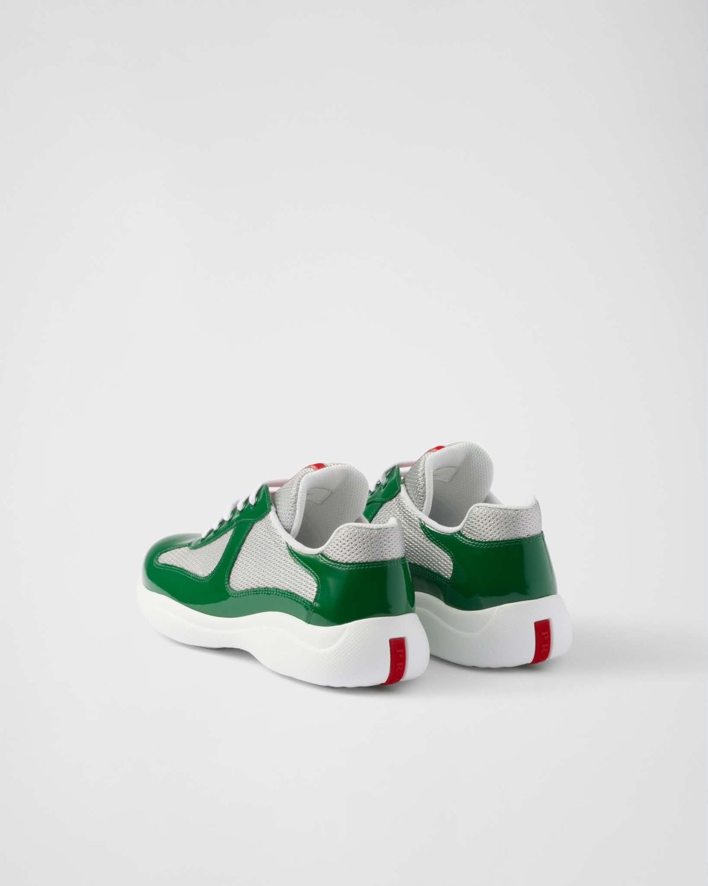 BASKETS PRADA AMERICA'S CUP EN CUIR VERNI VERT