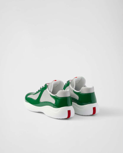 BASKETS PRADA AMERICA'S CUP EN CUIR VERNI VERT