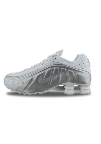 Nike Shox R4 White + Metallic Silver
