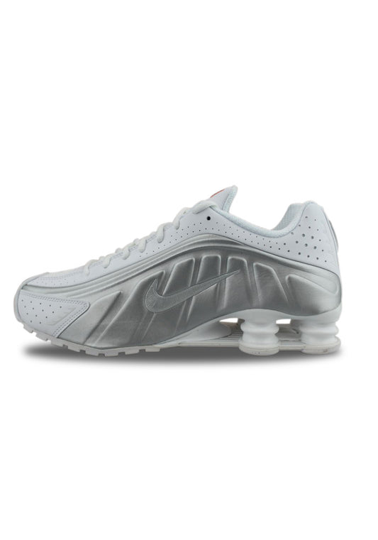 Nike Shox R4 White + Metallic Silver