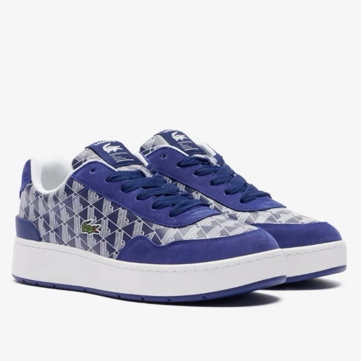 Baskets Lacoste Court Master Monogram Bleu & Blanc