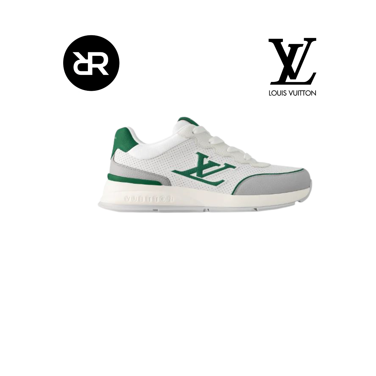 Louis Vuitton blanc et vert à lacets