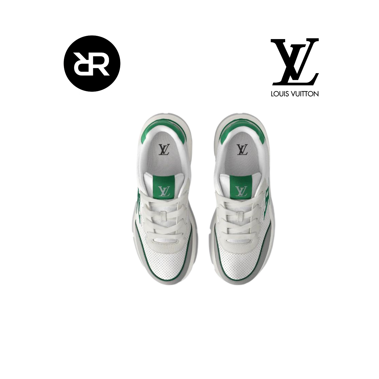 Louis Vuitton blanc et vert à lacets