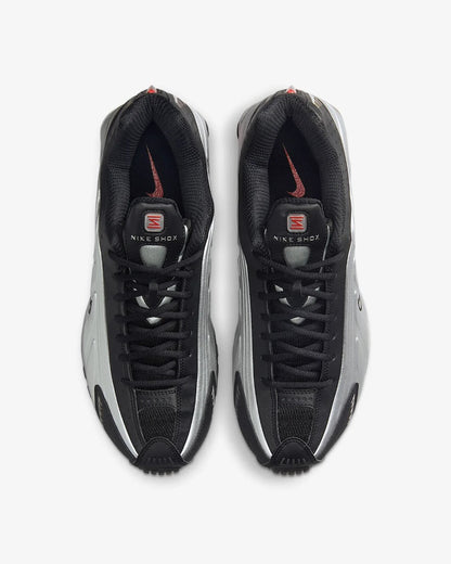 New Nike Shox R4 Shoes - Metallic Silver/ Black/ Picante Red