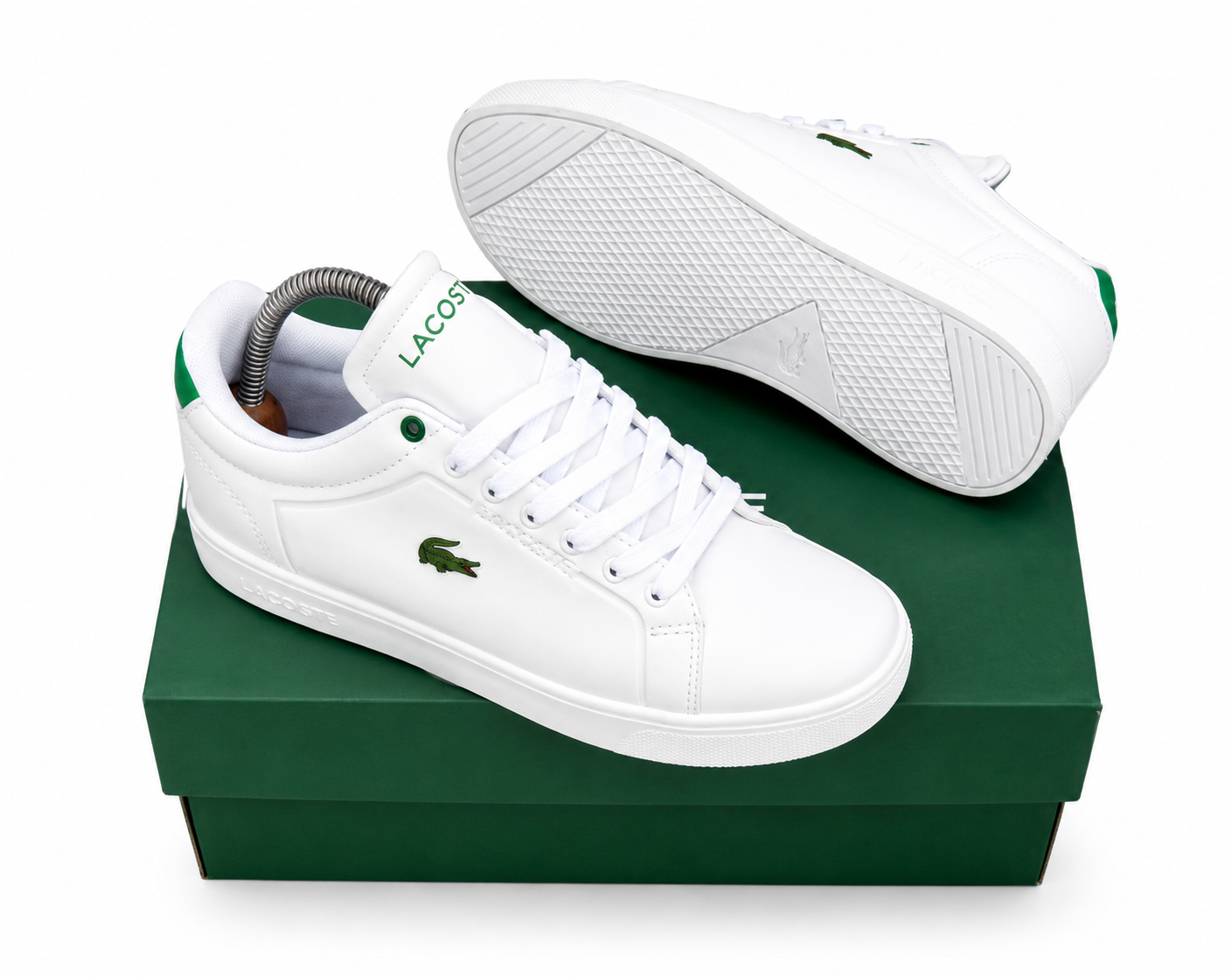 Lacoste Carnaby Evo Leather – Blanc / Vert