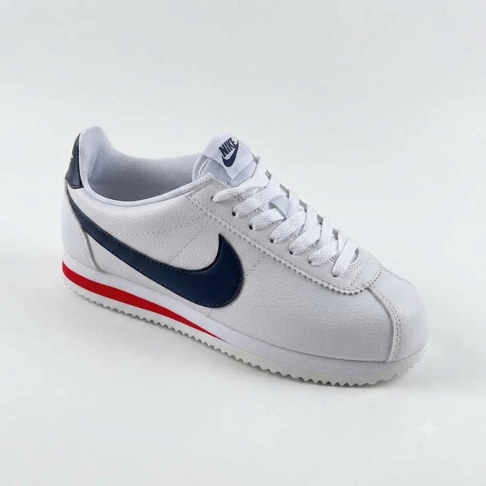 Nike Classic Cortez Cuir - Blanc/Bleu Marine/Rouge