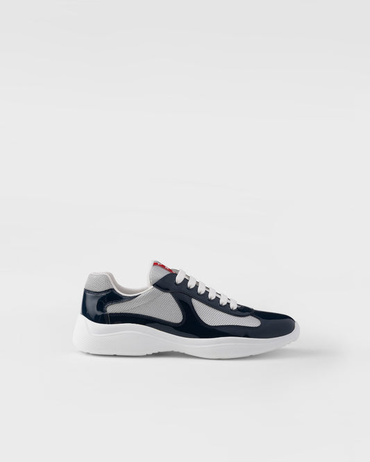 Sneakers Prada America's Cup en cuir verni et tissu technique