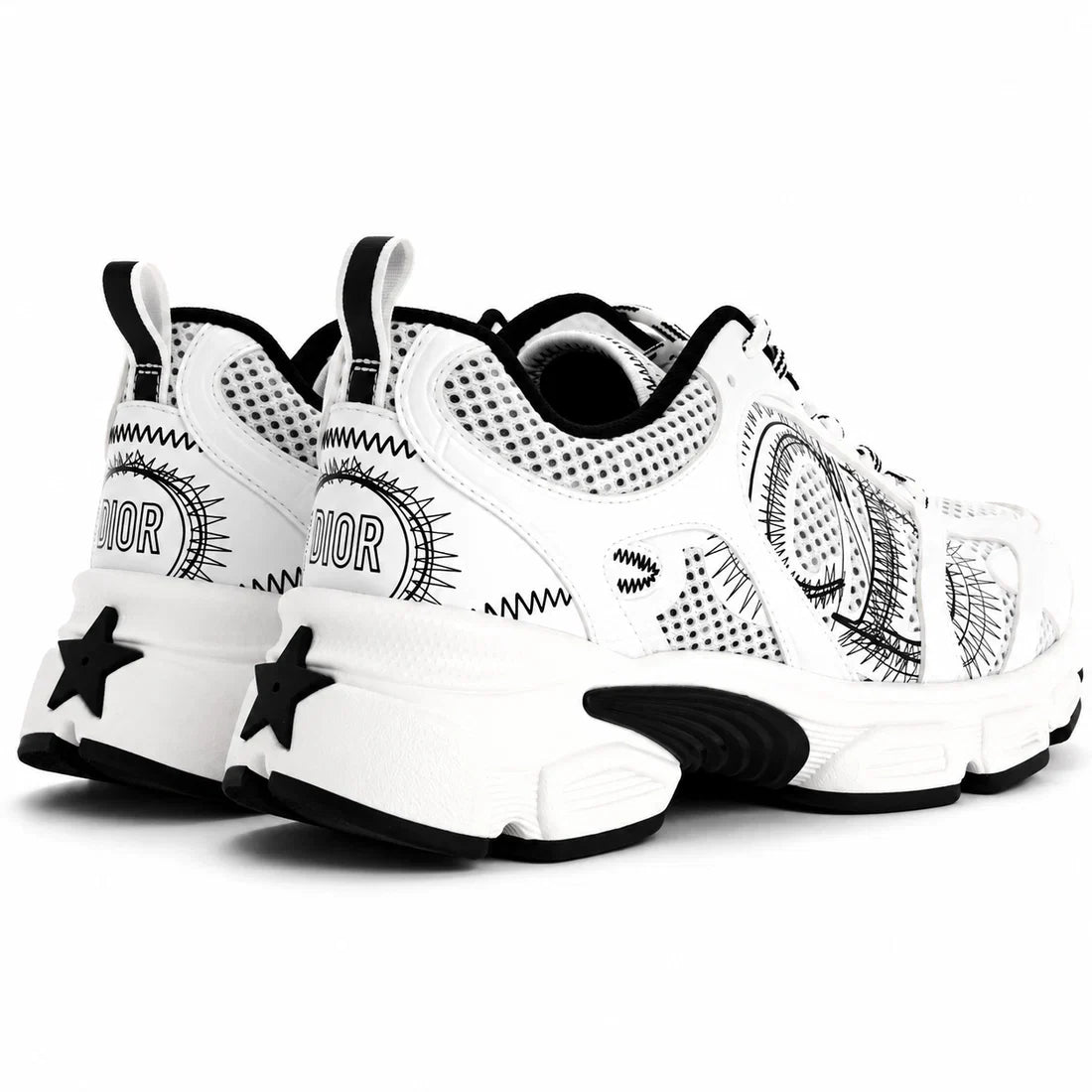 SNEAKERS BLANCHE & NOIRE – DESIGN GRAPHIQUE PREMIUM