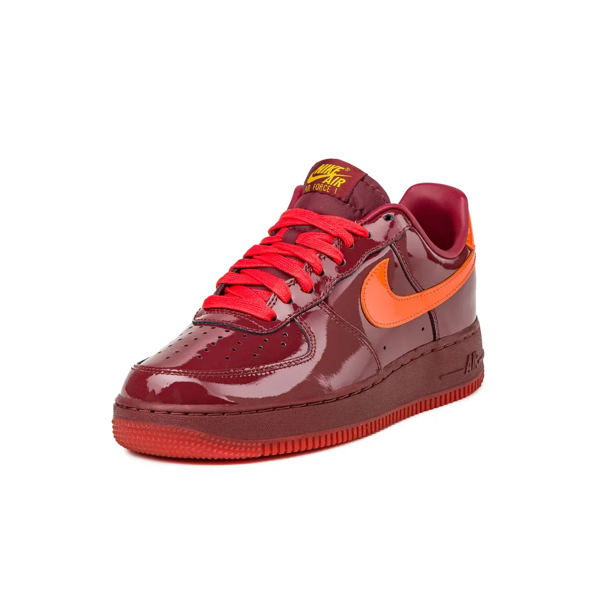 AIR FORCE 1 LOW PATENT LEATHER DARK TEAM RED SAFETY ORANGE