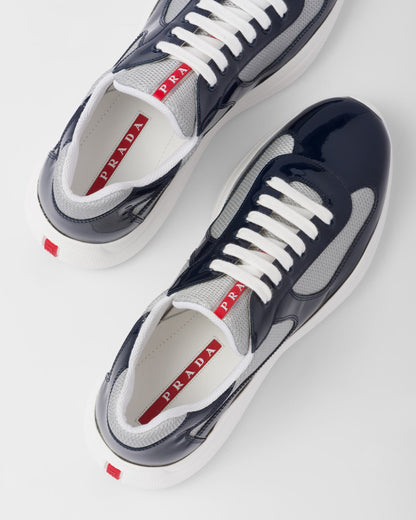 Sneakers Prada America's Cup en cuir verni et tissu technique