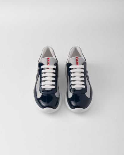Sneakers Prada America's Cup en cuir verni et tissu technique